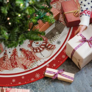 48 Inch Snowman Cabin Trees Winter Christmas Tree Skirt