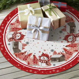 48 Inch Snowman Cabin Trees Winter Christmas Tree Skirt