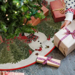 48 Inch Snowman Forest Holiday Christmas Tree Skirt