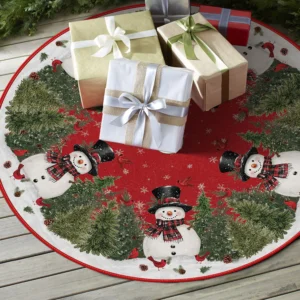 48 Inch Snowman Forest Holiday Christmas Tree Skirt
