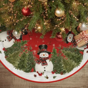48 Inch Snowman Forest Holiday Christmas Tree Skirt