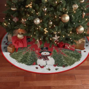 48 Inch Snowman Forest Holiday Christmas Tree Skirt