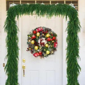 5.9FT Real Touch Norfolk Pine Christmas Garland for Mantle Decor