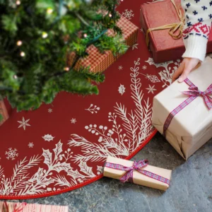 Decorative Holly & Berry 48 Inch Christmas Tree Skirt