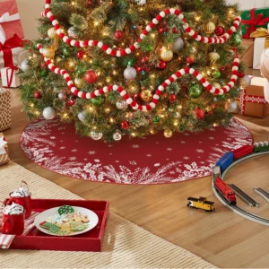 Decorative Holly & Berry 48 Inch Christmas Tree Skirt