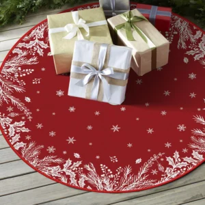 Decorative Holly & Berry 48 Inch Christmas Tree Skirt
