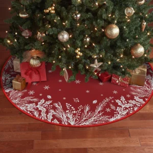 Decorative Holly & Berry 48 Inch Christmas Tree Skirt