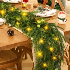 Elegant Green Berry Christmas Garland for Indoor and Outdoor Decoration