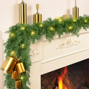 Realistic Faux Cedar Christmas Garland: Indoor/Outdoor Holiday Decor